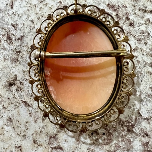 Antique Sterling shell cameo/pendant - Picture 2 of 11